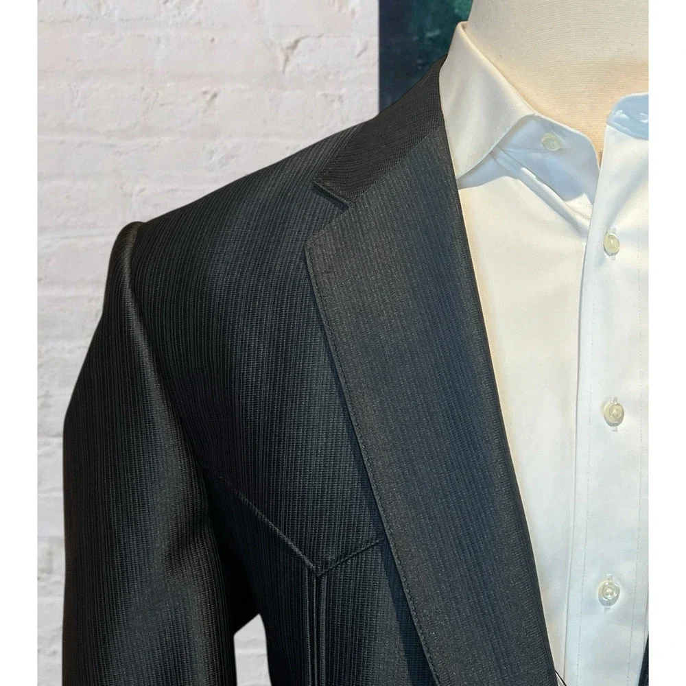 Circle S Dallas Texas 48R 43x29 Black Western Suit Ribbed Sheen Finish Rodeo - Picture 4 of 16